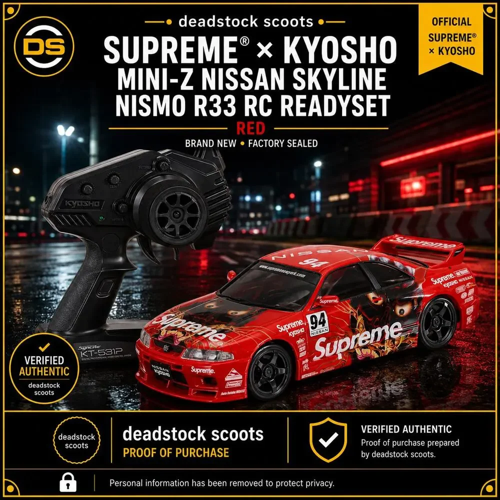 Supreme X Kyosho Mini-Z Nissan Skyline Nismo R33 RC Drift Car Red FW22A43